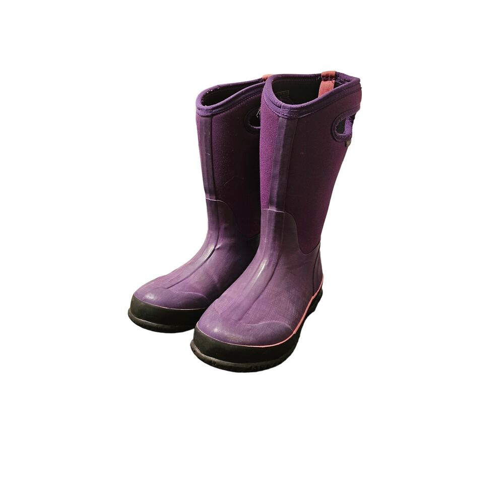 Bogs Boots Youth Girls  size 4 Classic Purple Rubber Waterproof -30 Degree‎ Boot